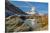 Lake Riffelsee with Matterhorn (4478m), Zermatt, Valais, Swiss Alps, Switzerland-Markus Lange-Stretched Canvas