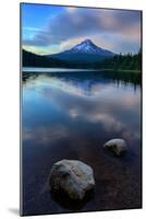 Lake Rocks and Clouds, Trillium Lake Reflection, Summer Mount Hood Oregon-Vincent James-Mounted Photographic Print