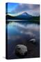 Lake Rocks and Clouds, Trillium Lake Reflection, Summer Mount Hood Oregon-Vincent James-Stretched Canvas