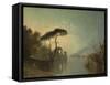 Lake, Ruin and Pine Trees-Richard Wilson-Framed Stretched Canvas