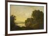 Lake Scene with Boat and Anglers-George Smith-Framed Giclee Print