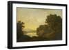 Lake Scene with Boat and Anglers-George Smith-Framed Giclee Print