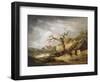 Lake Scene with Cottage, 1790-1800 (Oil on Canvas)-George Morland-Framed Giclee Print