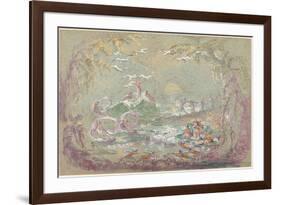 Lake Scene with Fairies and Swans-Robert Caney-Framed Giclee Print