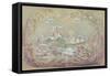 Lake Scene with Fairies and Swans-Robert Caney-Framed Stretched Canvas