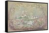 Lake Scene with Fairies and Swans-Robert Caney-Framed Stretched Canvas