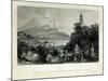 Lake See-Hoo and the Temple of Thundering Winds, from the Vale of Tombs, engraved by J.C. Bentley-Thomas Allom-Mounted Giclee Print