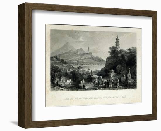 Lake See-Hoo and the Temple of Thundering Winds, from the Vale of Tombs, engraved by J.C. Bentley-Thomas Allom-Framed Giclee Print