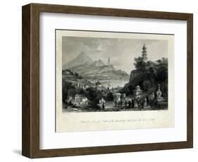 Lake See-Hoo and the Temple of Thundering Winds, from the Vale of Tombs, engraved by J.C. Bentley-Thomas Allom-Framed Giclee Print