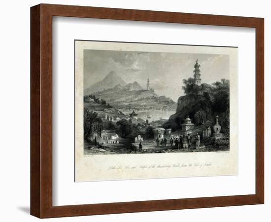 Lake See-Hoo and the Temple of Thundering Winds, from the Vale of Tombs, engraved by J.C. Bentley-Thomas Allom-Framed Giclee Print