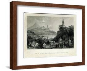 Lake See-Hoo and the Temple of Thundering Winds, from the Vale of Tombs, engraved by J.C. Bentley-Thomas Allom-Framed Giclee Print