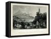 Lake See-Hoo and the Temple of Thundering Winds, from the Vale of Tombs, engraved by J.C. Bentley-Thomas Allom-Framed Stretched Canvas