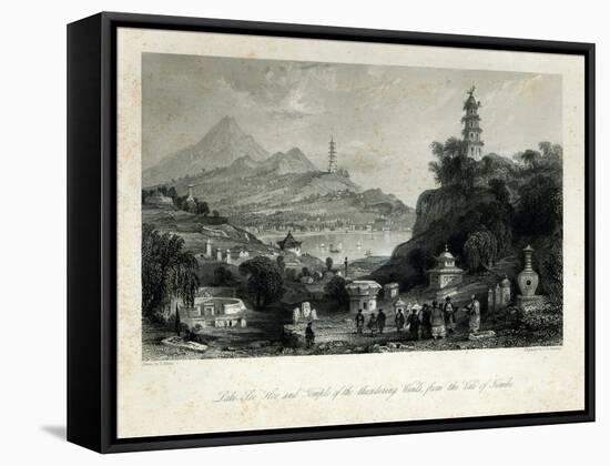 Lake See-Hoo and the Temple of Thundering Winds, from the Vale of Tombs, engraved by J.C. Bentley-Thomas Allom-Framed Stretched Canvas