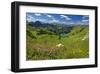 Lake Seealpsee at Nebelhorn Mountain (2224m), Oberstdorf, Allgaeu, Swabia, Bavaria, Germany-null-Framed Art Print