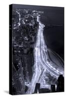 Lake Shore Drive Aerial Black White-Steve Gadomski-Stretched Canvas