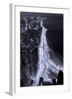 Lake Shore Drive Aerial Black White-Steve Gadomski-Framed Photographic Print