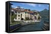 Lake Side, by the Harbour, Rezzonico, Lake Como, Italian Lakes, Lombardy, Italy, Europe-James Emmerson-Framed Stretched Canvas