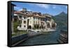 Lake Side, by the Harbour, Rezzonico, Lake Como, Italian Lakes, Lombardy, Italy, Europe-James Emmerson-Framed Stretched Canvas