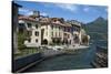 Lake Side, by the Harbour, Rezzonico, Lake Como, Italian Lakes, Lombardy, Italy, Europe-James Emmerson-Stretched Canvas