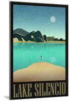 Lake Silencio Retro Travel Poster-null-Mounted Poster