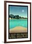 Lake Silencio Retro Travel-null-Framed Art Print