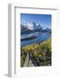 Lake Sils and Piz La Margna Covered in Snow from a Rocky Terrace Above the Engadine Woods-Roberto Moiola-Framed Photographic Print