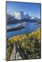 Lake Sils and Piz La Margna Covered in Snow from a Rocky Terrace Above the Engadine Woods-Roberto Moiola-Mounted Photographic Print