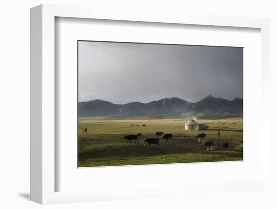 Lake Song-Kol, Kyrgyzstan, Central Asia-Eitan Simanor-Framed Photographic Print