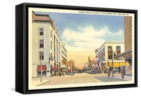 Lake Street, Oak Park, Illinois-null-Framed Stretched Canvas