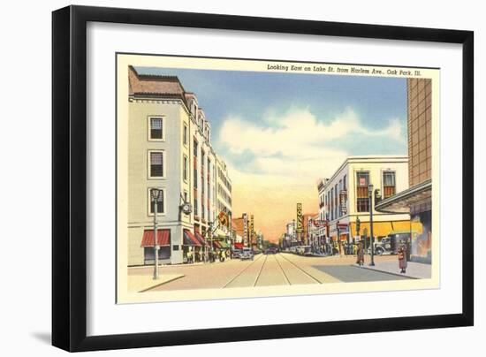 Lake Street, Oak Park, Illinois-null-Framed Art Print