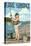 Lake Sunapee, New Hampshire - Pinup Girl Fishing-Lantern Press-Stretched Canvas