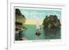 Lake Superior, Wisconsin - Apostle Islands, Gem Island Scene-Lantern Press-Framed Premium Giclee Print