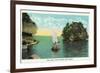 Lake Superior, Wisconsin - Apostle Islands, Gem Island Scene-Lantern Press-Framed Premium Giclee Print