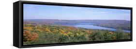 Lake Surrounded by Hills, Keuka Lake, Finger Lakes, New York State, USA-null-Framed Stretched Canvas