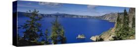 Lake Surrounded by Mountains, Crater Lake National Park, Crater Lake, Oregon, USA-null-Stretched Canvas