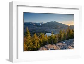 Lake surrounded by mountains, Heart Lake, Algonquin Peak, Adirondack Mountains State Park, New Y...-null-Framed Photographic Print