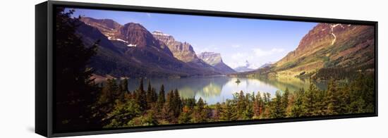 Lake Surrounded by Mountains, St. Mary Lake, Glacier National Park, Montana, USA-null-Framed Stretched Canvas