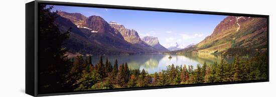 Lake Surrounded by Mountains, St. Mary Lake, Glacier National Park, Montana, USA-null-Framed Stretched Canvas