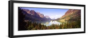 Lake Surrounded by Mountains, St. Mary Lake, Glacier National Park, Montana, USA-null-Framed Premium Photographic Print