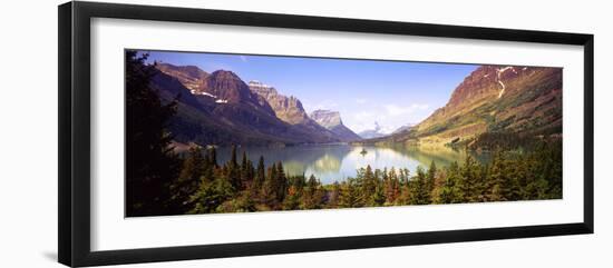 Lake Surrounded by Mountains, St. Mary Lake, Glacier National Park, Montana, USA-null-Framed Photographic Print