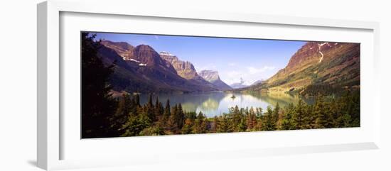 Lake Surrounded by Mountains, St. Mary Lake, Glacier National Park, Montana, USA-null-Framed Photographic Print