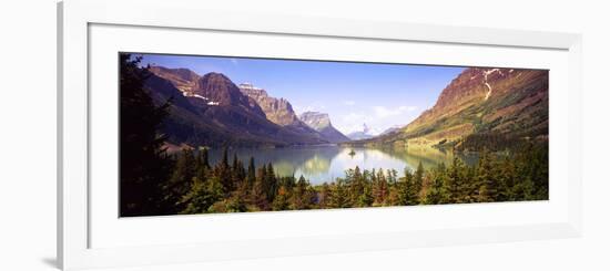 Lake Surrounded by Mountains, St. Mary Lake, Glacier National Park, Montana, USA-null-Framed Photographic Print