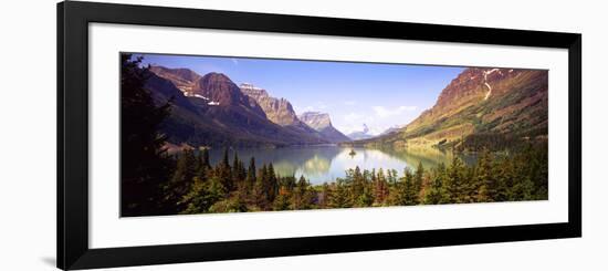 Lake Surrounded by Mountains, St. Mary Lake, Glacier National Park, Montana, USA-null-Framed Photographic Print