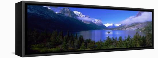 Lake Surrounded by Mountains, St. Mary Lake, Glacier National Park, Montana, USA-null-Framed Stretched Canvas