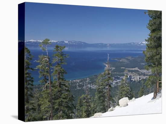 Lake Tahoe and Town on California and Nevada State Line, USA-Adam Swaine-Stretched Canvas