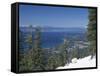 Lake Tahoe and Town on California and Nevada State Line, USA-Adam Swaine-Framed Stretched Canvas