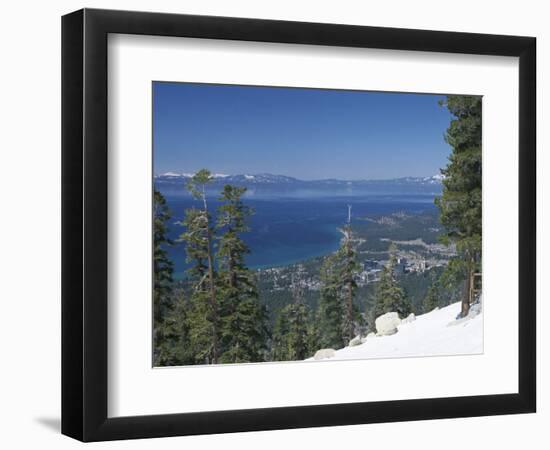 Lake Tahoe and Town on California and Nevada State Line, USA-Adam Swaine-Framed Photographic Print