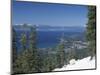 Lake Tahoe and Town on California and Nevada State Line, USA-Adam Swaine-Mounted Photographic Print