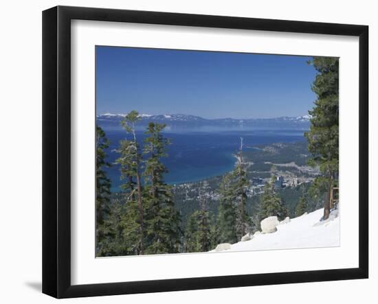 Lake Tahoe and Town on California and Nevada State Line, USA-Adam Swaine-Framed Photographic Print