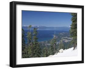 Lake Tahoe and Town on California and Nevada State Line, USA-Adam Swaine-Framed Photographic Print